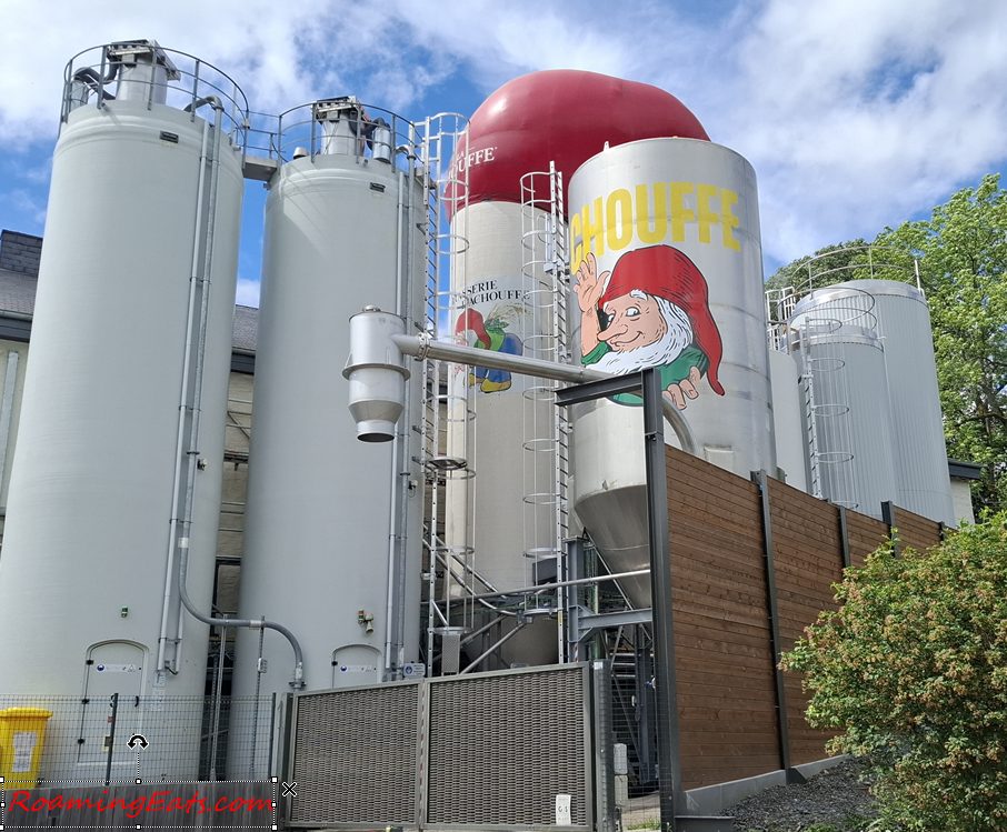 Chouffe beers lined up ready for tasting