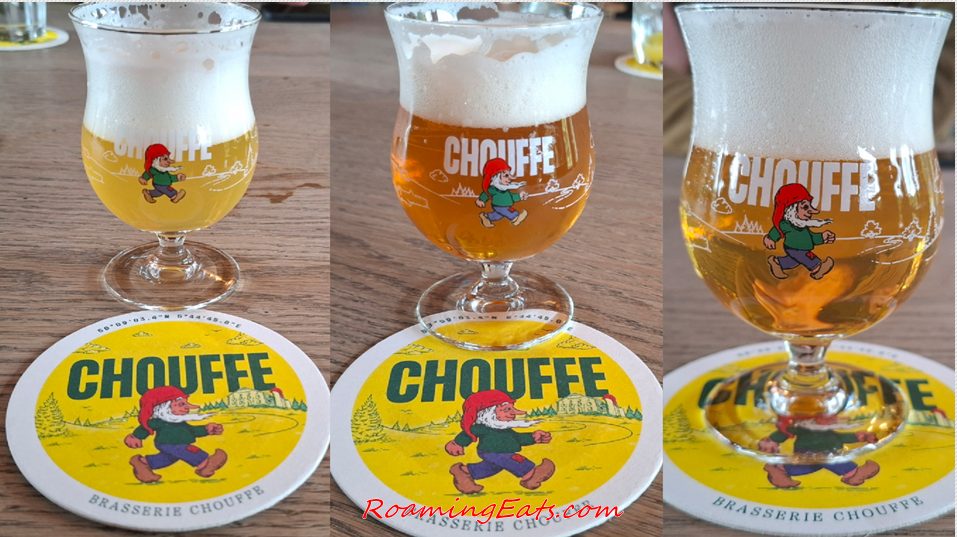 A glass of La Chouffe beer