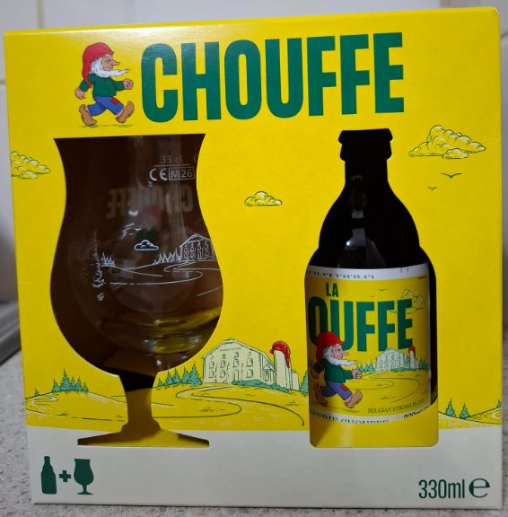 Chouffe branded glassware and souvenirs in the gift shop
