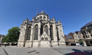 The Brabant Gothic facade of Saint Peter's Church, Leuven