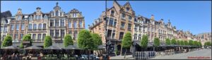 Wide view across the Oude Markt in Leuven