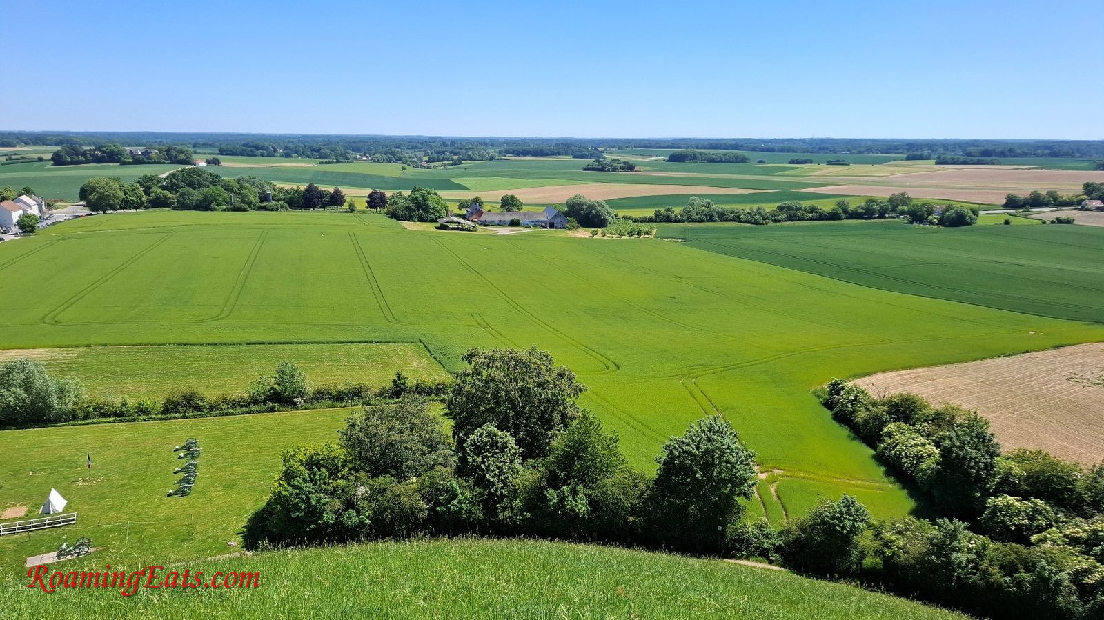 Panoramic view of the battlefield from the top of the Lion's Mound